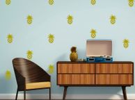 main image for ad Pineapple Wall Decal, Pineapple Wall Stickers, Pineapple Pattern, Party Decor, Vinyl Decal Set, Wall Art, Unique Gold Decor
