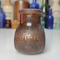 285 - Vintage 4oz Brown Amber Glass Bovril Decorative Collectible Display Bottle