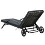 Sun Lounger with Cushion & Wheels Poly Rattan Anthracite Image 4