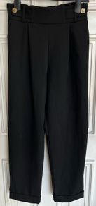 River Island Button waist Black Peg Trousers