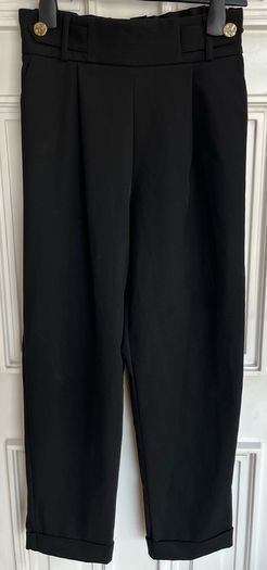 River Island Button waist Black Peg Trousers