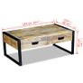 Coffee Table with 2 Drawers Solid Mango Wood 100x60x40 cm Image 8