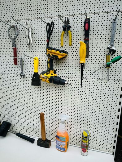 Peg Board Shop Display Panels - Tego Metal German Made - Large Quantity Available