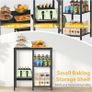 Kitchen Microwave Stand,4-Tier Adjustable Bakers Rack,Multi-Purpose Kitchen Storage Cart for Coffee Station,Space-Saving Metal Appliance Shelf for Living Room (Black) Image 3