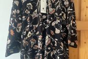 Black floral top plus size