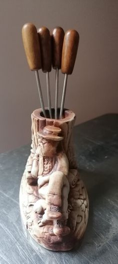 Jolly Swagman Pottery Cocktail Fork Holder