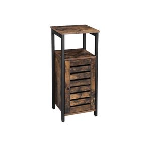 Cabinet Industrial Style Bedside Table Louvered Door