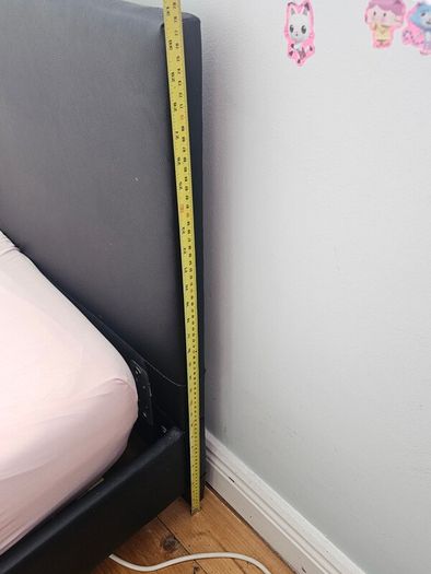 bed frame black leather