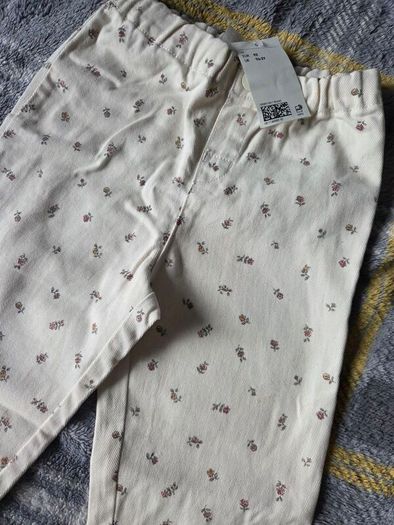 18-24m, With Tags H&M Soft Floral Jeans/ Bottoms with Elasticated Waistband