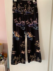 Printed cotton trousers