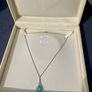 9ct White Gold 0.10ct Diamond and Blue Topaz Teardrop Pendant Image 5