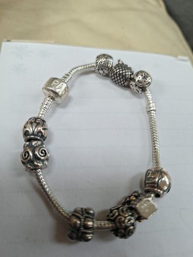 pandora braclet & charms s/siver