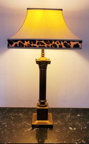 Mid-century coloumn brass lamp