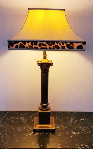 Mid-century coloumn brass lamp