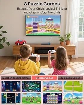 Motion Gaming Console for Kids: Educational AR Learning Games (28+) for Ages 4+ Boys & Girls - Boost Coordination Fitness & STEM Skills Motion-Sensing Video Game System