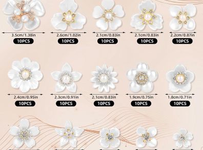 Approx. 150 rhinestone flat back flower embellishments