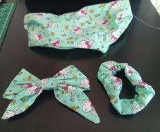 Handmade 3 Items Set: Bandana, Scrunchie and Bow