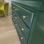 Extra Large Refurbished Chest of Drawers Mallard Green & Natural Wood Image 7