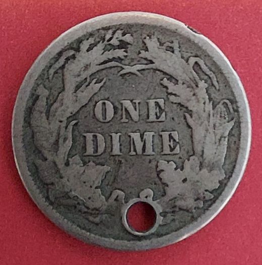 1889  American  Dime 90% Silver coin