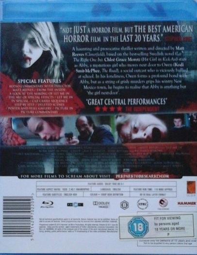 Let Me In [2010] Kodi Smit-McPhee, Chloe Grace Moretz, Elias Koteas & Richard Jenkins [Blu-ray Movie] Subtitles