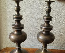 Vintage pair of bronze candlesticks
