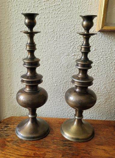 Vintage pair of bronze candlesticks