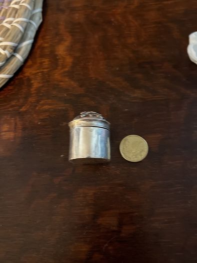 Retro silver pill box