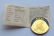 24 karat Gold plated Proof ecu to euro 2003