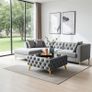 Luxury Velvet Chesterfield Coffee Table 63x63x35cm Square Velvet Free Delivery Image 5