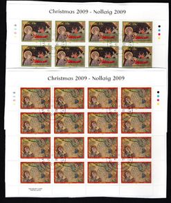 2009 Ireland Christmas Commemorative Stamp Sheetlet Plate 1B1B1B1B Fine CDS Used with Dublin cancel of 16th June 2009 (First day of issue)