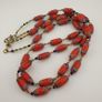 Antique Venetian Style Orange Trade Beads Necklace Image 6