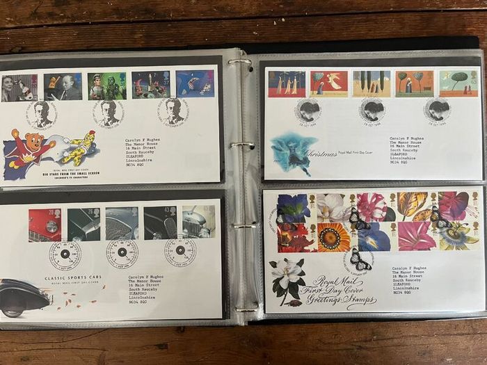 Collection of  78 UK First Day Cover stamps 1993 to 1998 in album