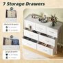 Chest of Drawers for Bedroom with 7 Drawers, Fabric Storage Drawer, Tall White Hallway Storage Unit Image 6