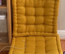 2 mustard yellow cushions