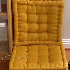 2 mustard yellow cushions