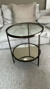 Aged Bronze Glass Side Table
