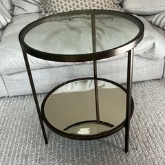 Aged Bronze Glass Side Table