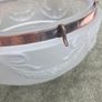 Vintage Art Deco Fluted White Opaque Glass and Copper Ceiling Light Image 9