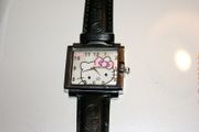 Hello Kitty Wrist Watch Leather Wrist Band Cat Analogue Clock Kids
