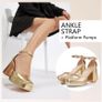 Brand New Women's Platform Chunky Heel Pumps 10CM Closed Toe Ankle Strap Image 3