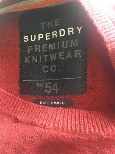 2 for 1 offer - SuperDry Navy - Fleece lined Jacket and Free Burgundy Premium Knitwear Jumper - Size S