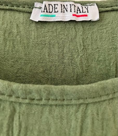 Size 12 Khaki Green Top , Made In Italy