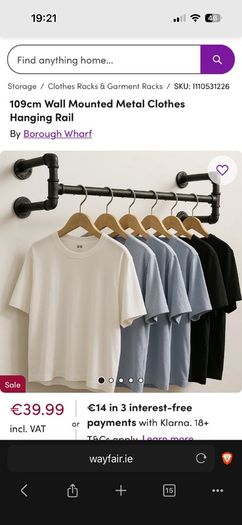 Clothes hanging rail - pipe aesthetic