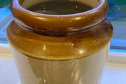 Large Antique glazed stoneware pot 20cm tall