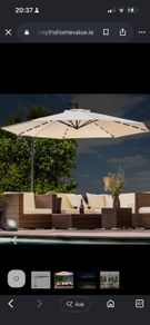 3M overhang parasol with LED lights and weights