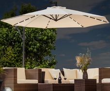 3M overhang parasol with LED lights and weights