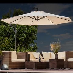 3M overhang parasol with LED lights and weights