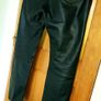Mens Biker Leather Jeans Image 2