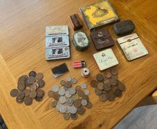 Mixed Lot of Collectables Coins,Antique Tins Etc