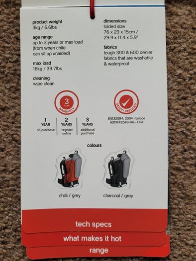 Phil & Teds child backpack carrier